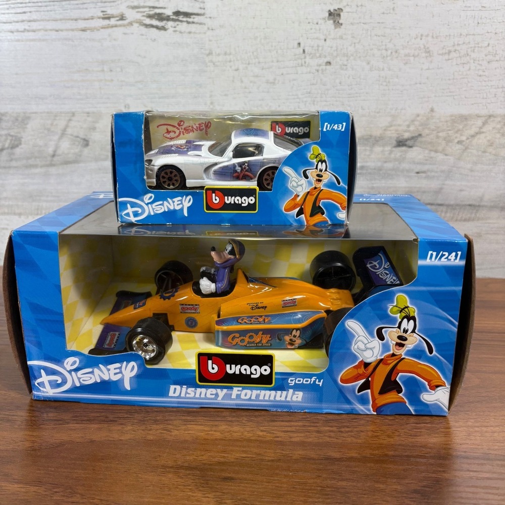 Bburago Disney Goofy Formula race car 1/24 made in Italy. 1:43 Viper‎ Qty 2 2004